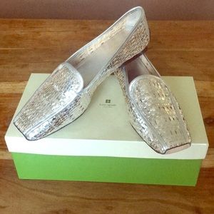 Kate Spade metallic loafers
